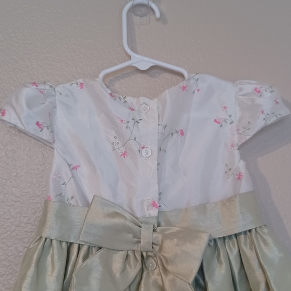 Perfectly Dressed White Green Floral Cap Sleeve Toddler Dress Size 4T - Picture 8 of 12